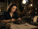 Reconstitution de Hedy Lamarr travaillant sur un système radio à changement de fréquence en 1941